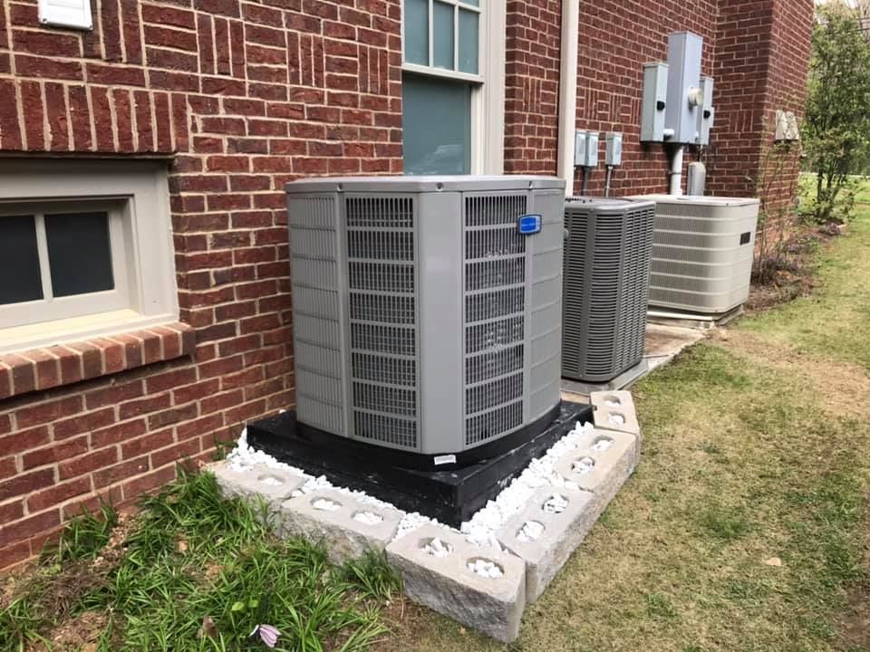 Condenser unit installed outside