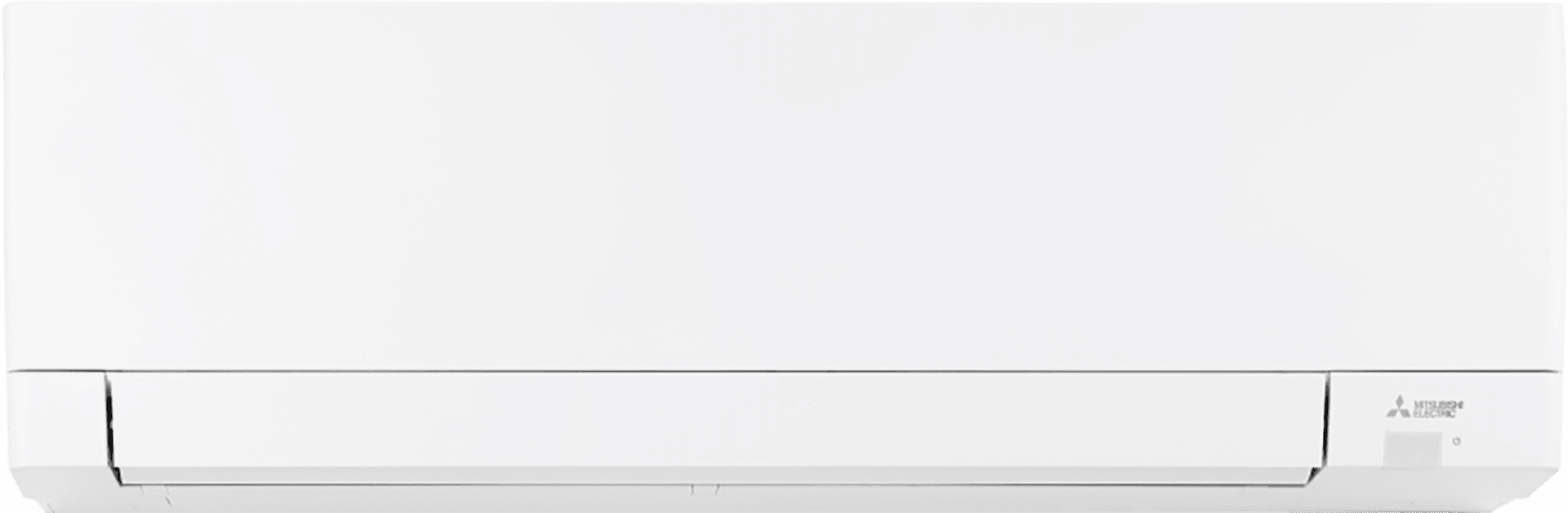 White Mitsubishi air conditioner mounted on a wall.