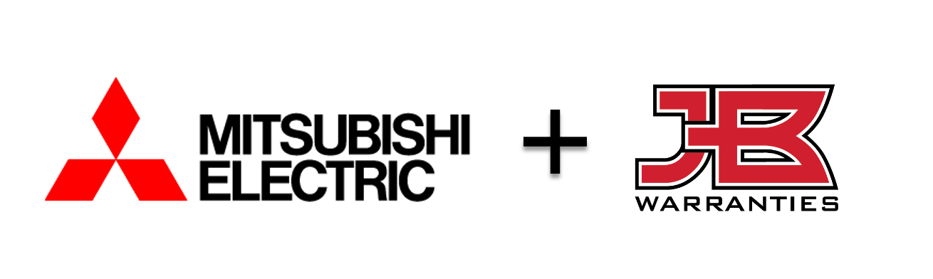 Mitsubishi Electric and JB Warranties logos.