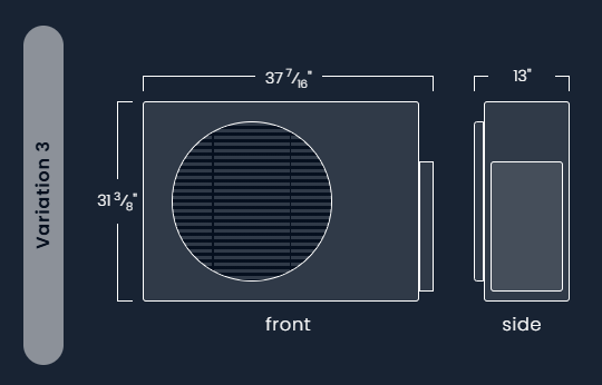 Diagram of an appliance labeled 