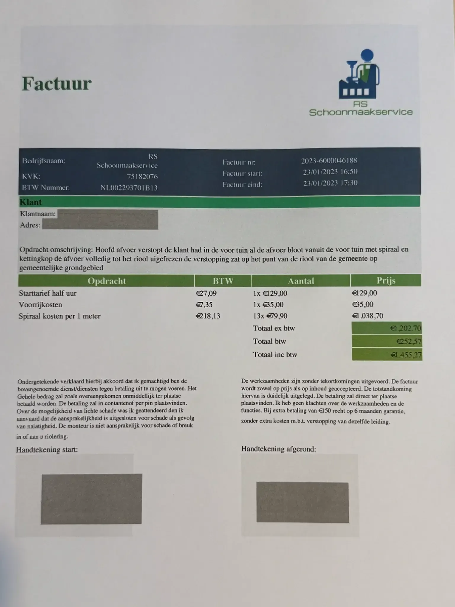 Voorbeeld van een rekening van louche loodgieter – verborgen kosten en misleiding