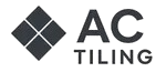 Logo for AC Tiling, featuring a geometric diamond shape and the text "AC TILING."