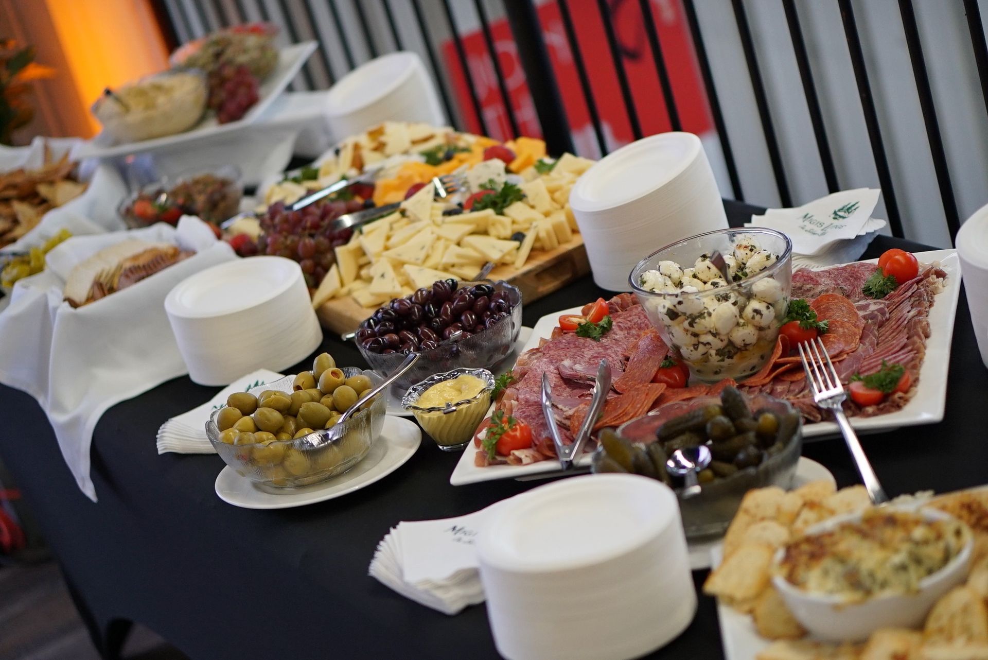 There are many different types of food on the table.