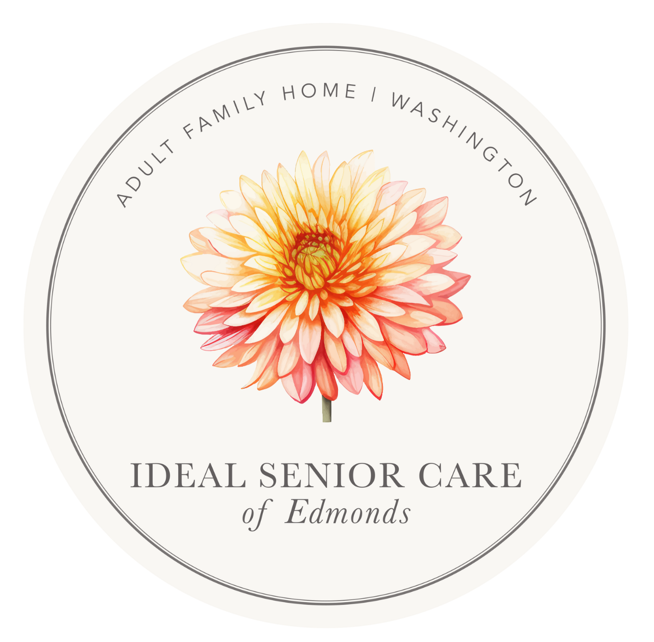 A logo for ideal senior care of edmonds in washington