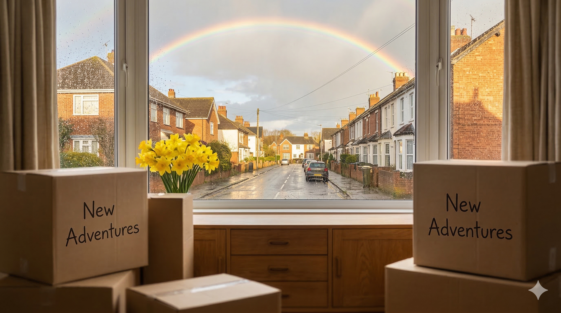 Cardboard boxes labeled 
