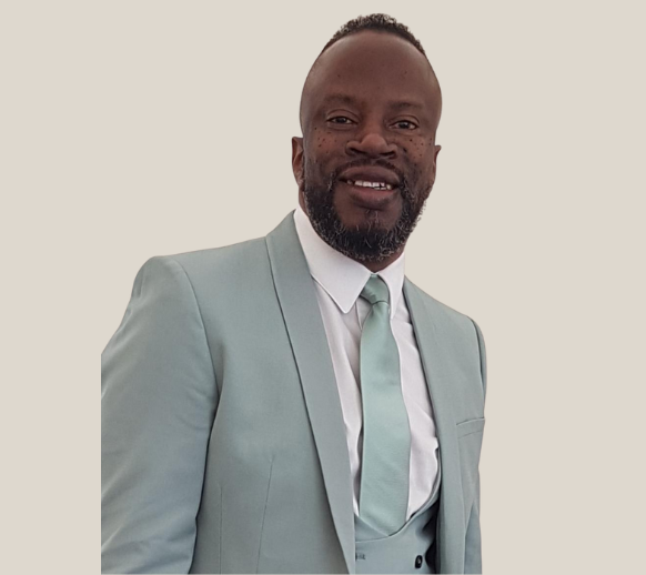 A silhouette of a woman without a face on a blue background