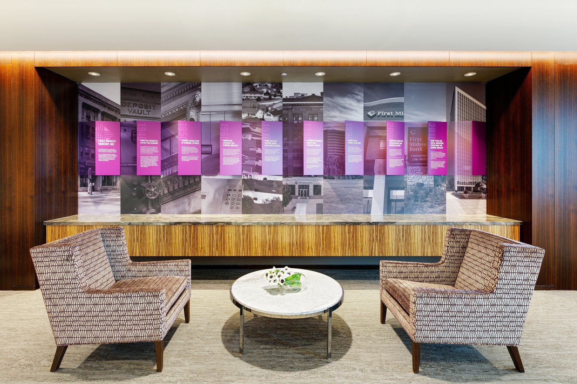 A living room with two chairs and a coffee table