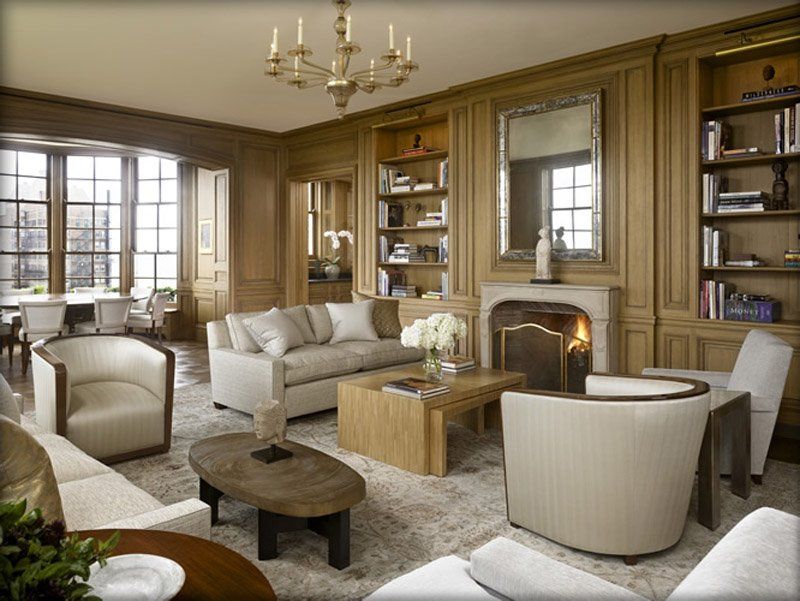 A living room filled with furniture and a fireplace