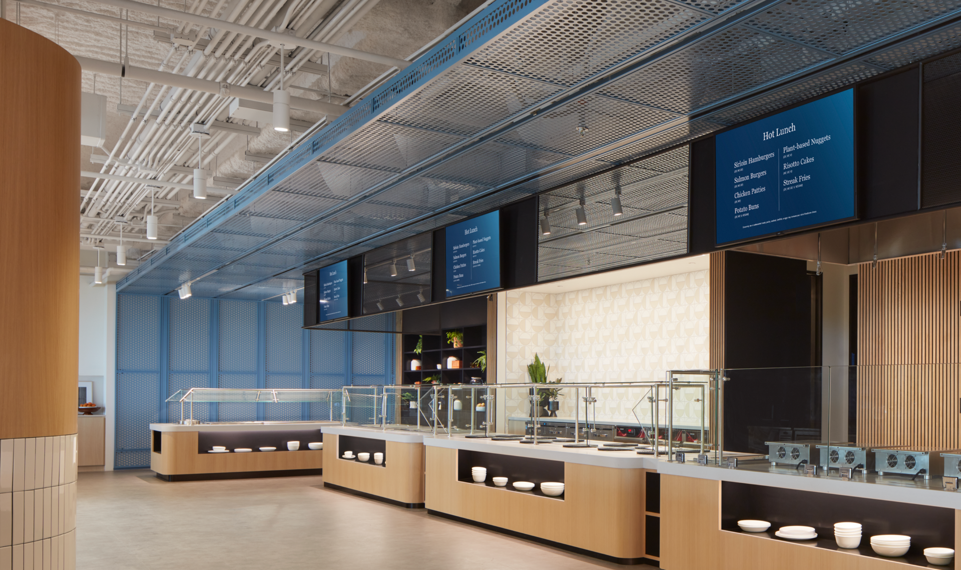 An artist 's impression of a buffet line in a restaurant