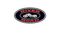 A river road logo with a motorcycle on it.