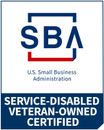 The u.s. small business administration service disabled veteran-owned certified logo