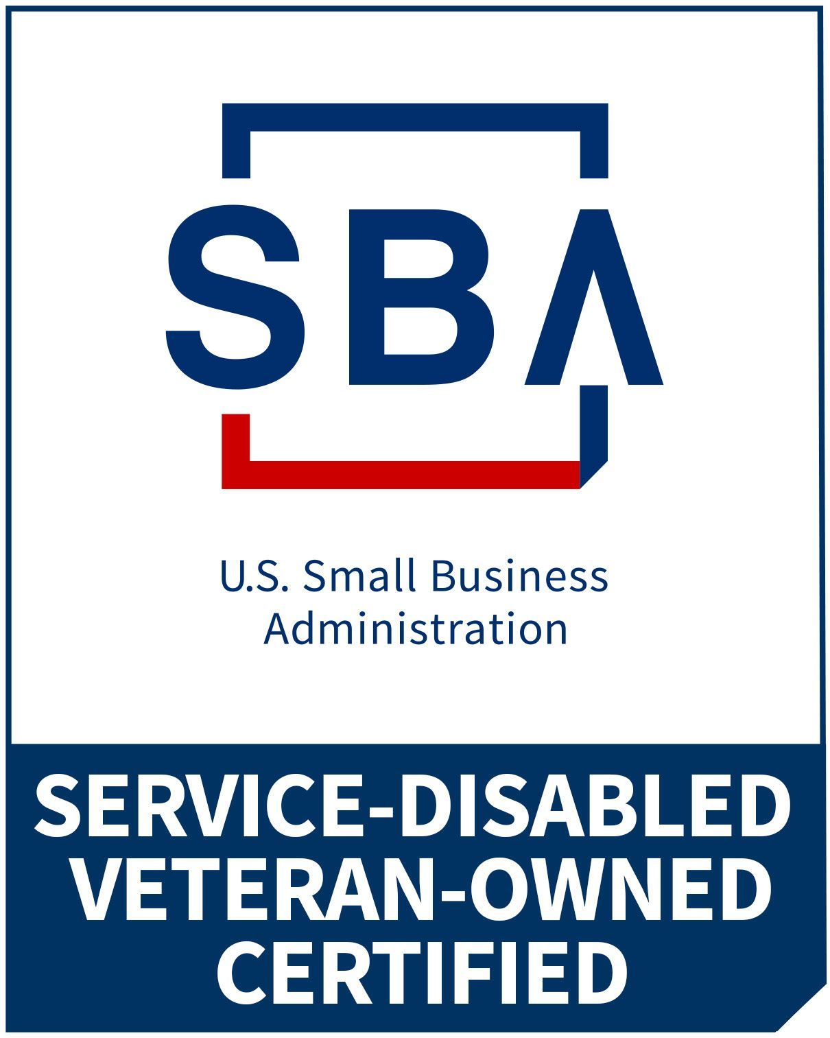 The u.s. small business administration service disabled veteran-owned certified logo