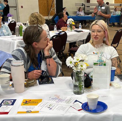 Young women networking