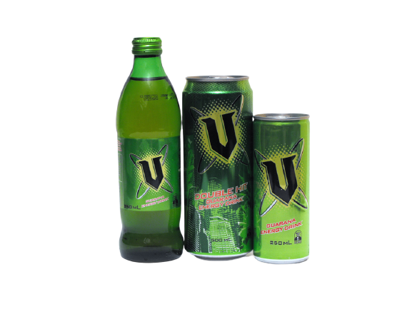 v-vitalise bottle and cans