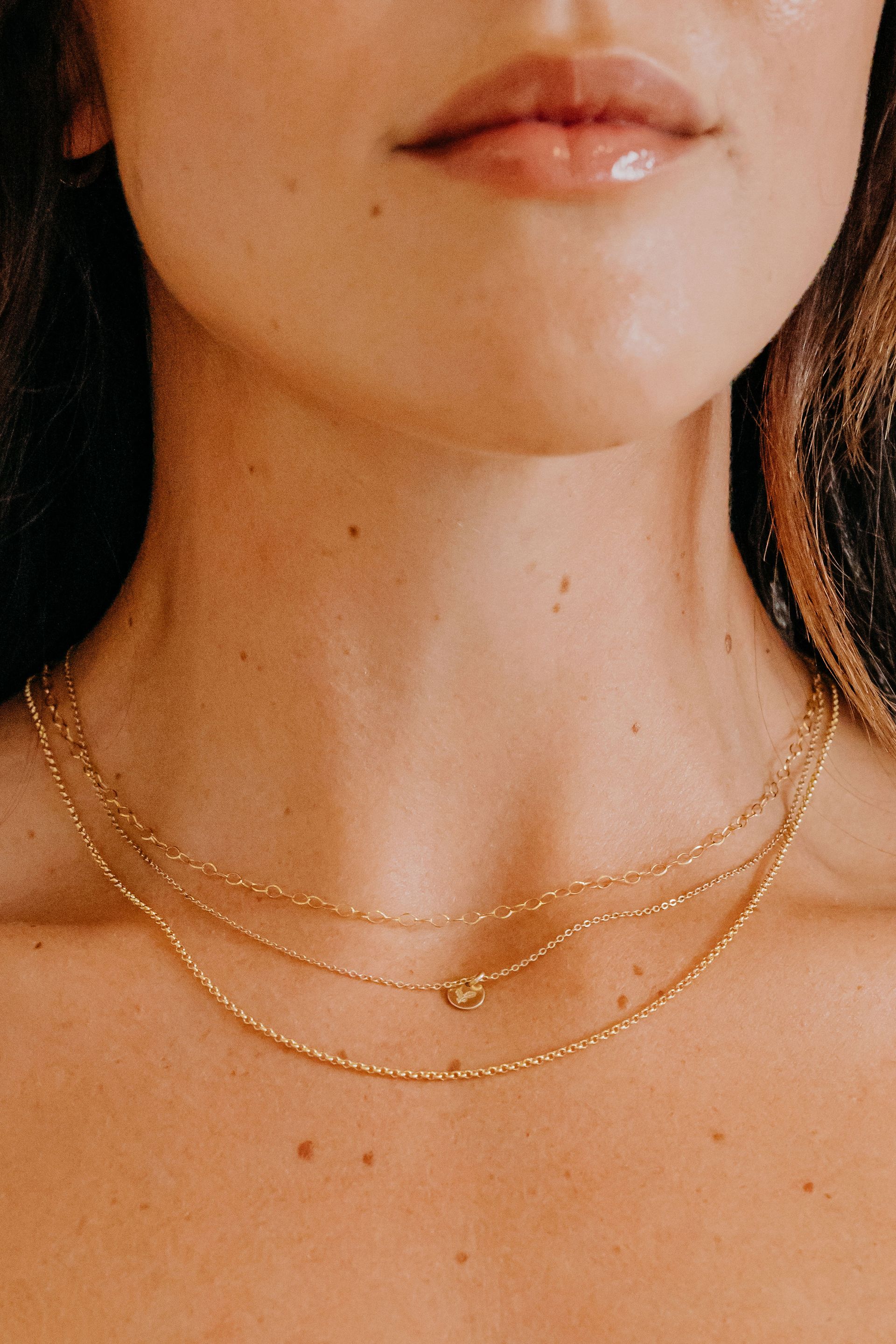 3 layered gold chain necklaces