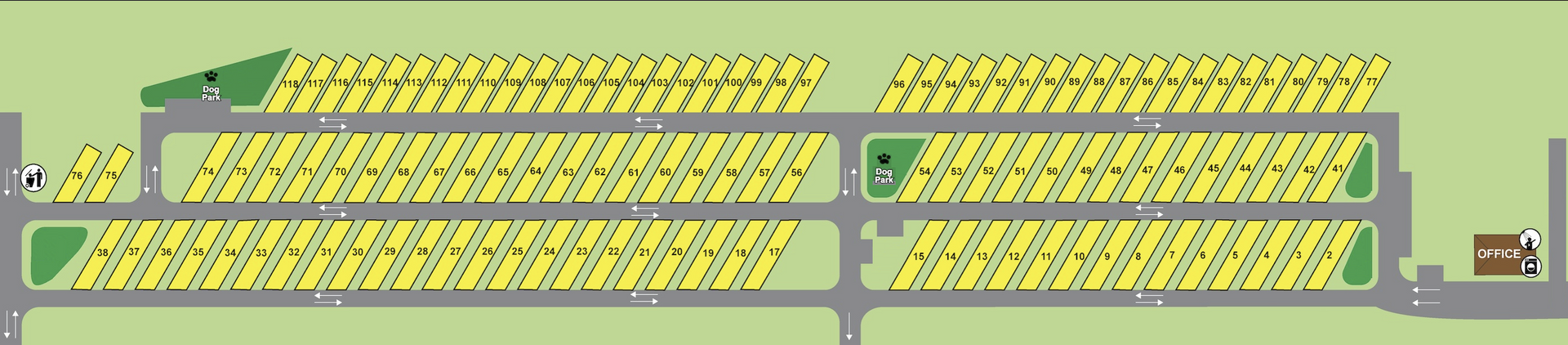 A drawing of a stadium with rows of yellow seats