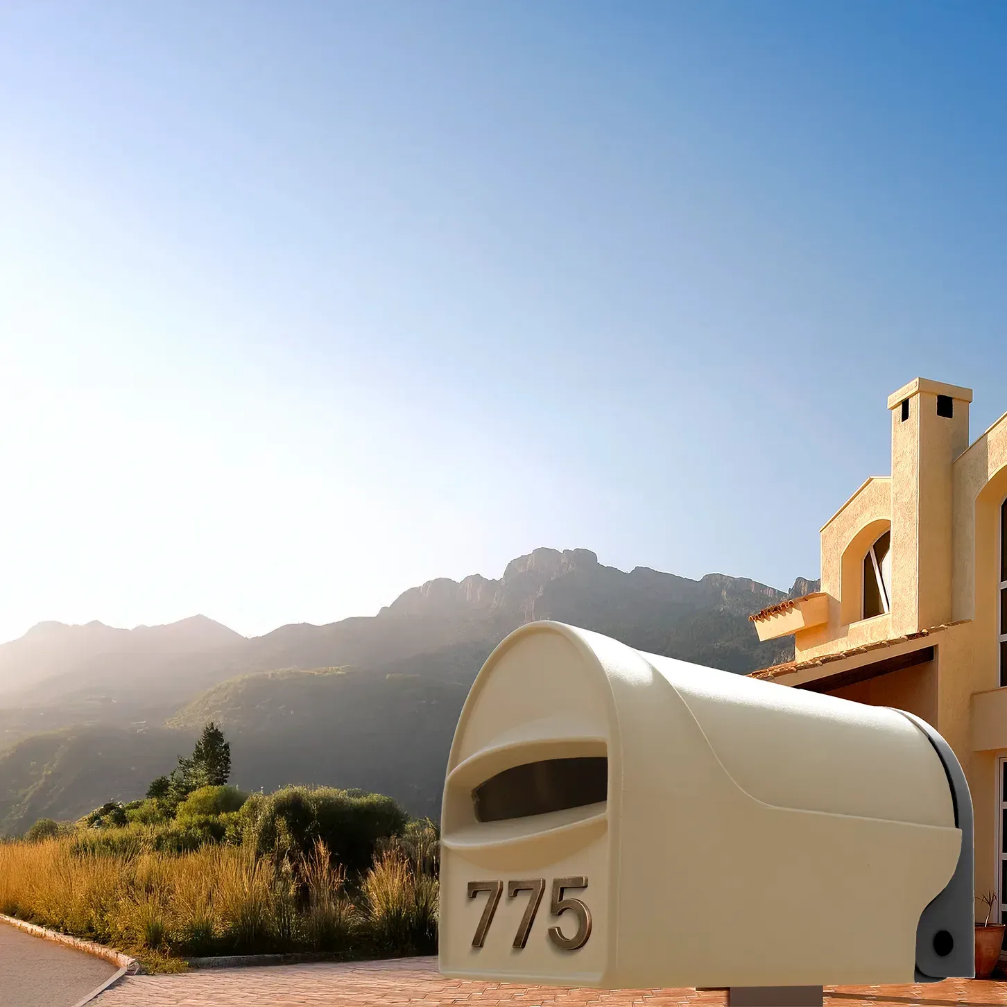 A beige 'birch', letterbox unbreakable from Tuffies Letterboxes NZ and Australia