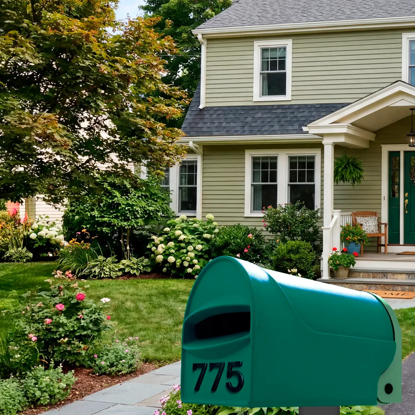 A beige 'birch', letterbox unbreakable from Tuffies Letterboxes NZ and Australia