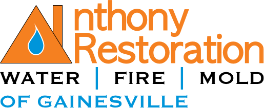 The logo for anthony restoration water fire mold of gainesville
