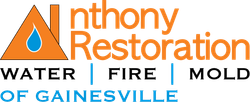 The logo for anthony restoration water fire mold of gainesville