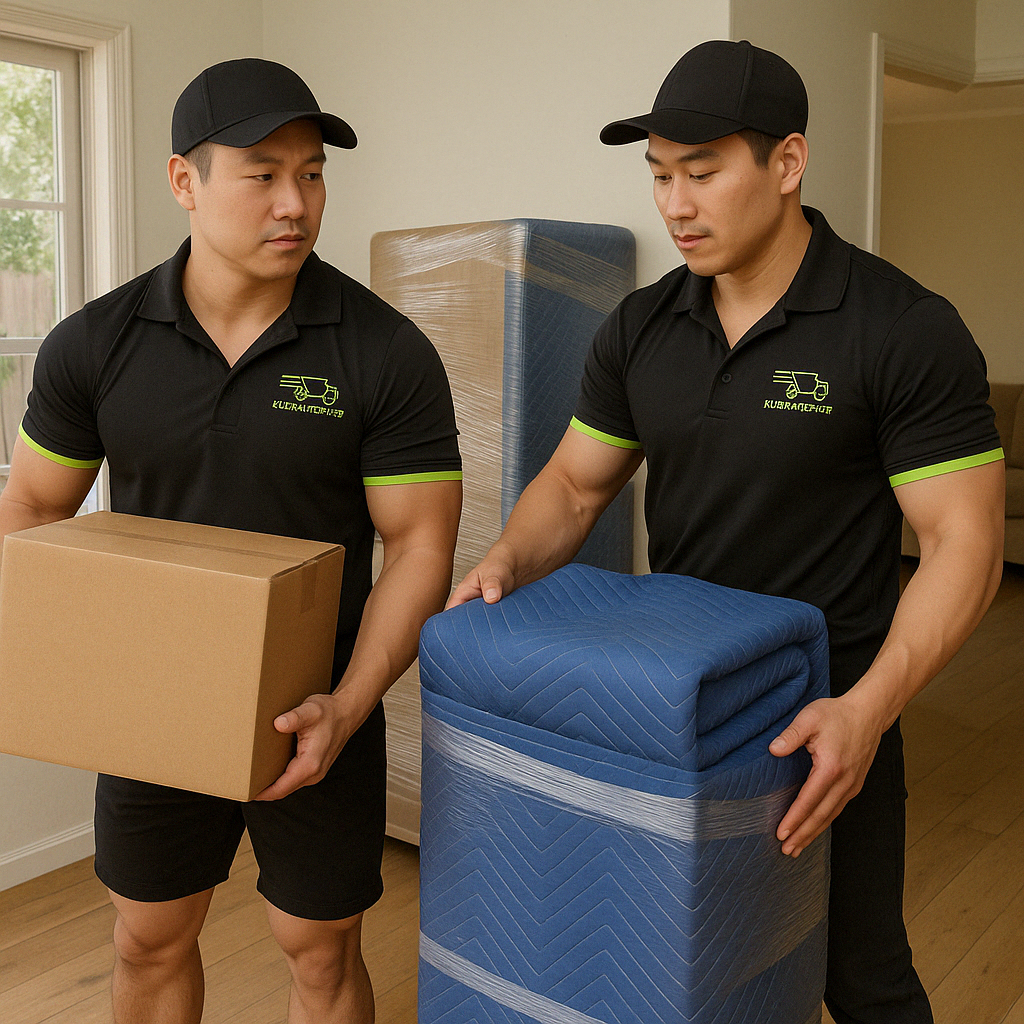 Two men giving a thumbs up in front of a blue box