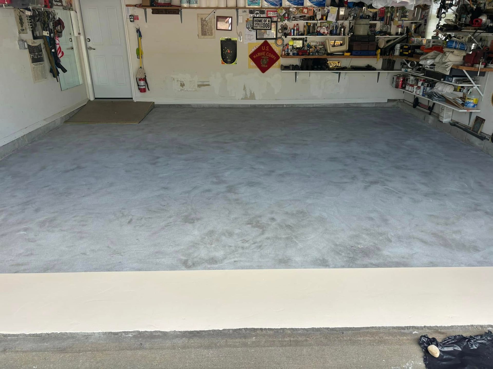 A close up of a painting of a river with a reflection of a mountain in the water.