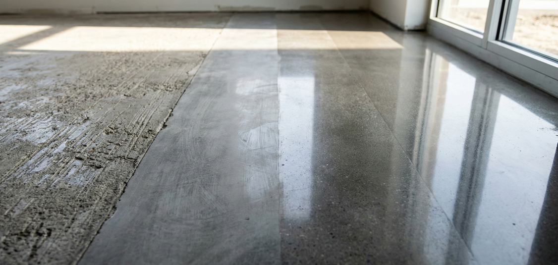 A close up of a cracked concrete surface.