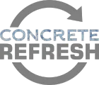 A logo for concrete refresh with an arrow in a circle.