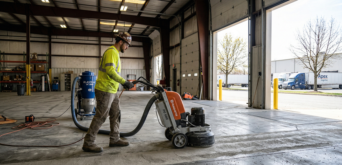 A close up of a cracked concrete surface.