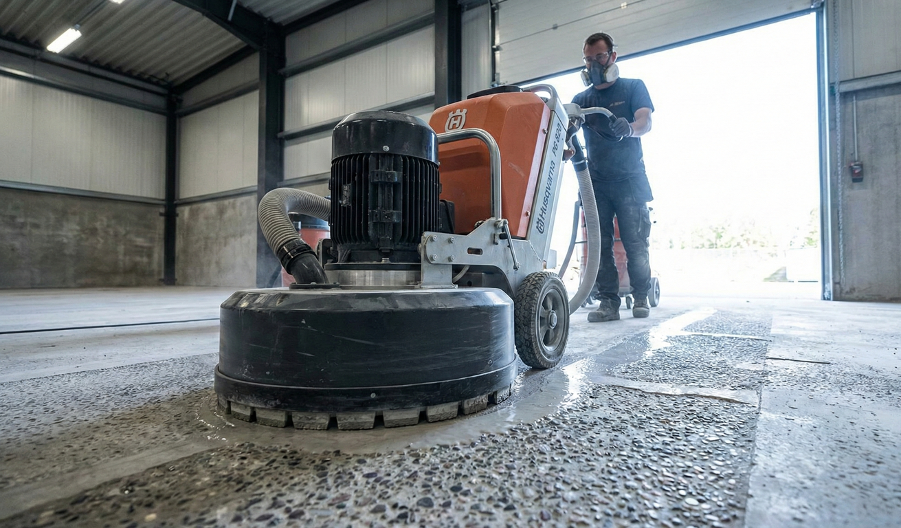There is a staircase in the corner of the room.