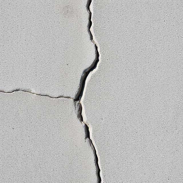 A close up of a cracked concrete surface.