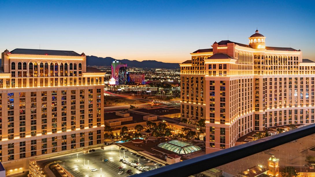 Aerial view of Las Vegas valley showing service areas including Henderson Summerlin and Paradise