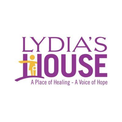 Lydia's House logo: purple text, 