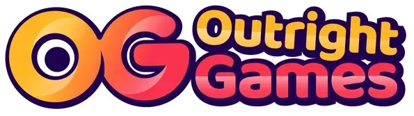 A logo for outright games is shown on a white background
