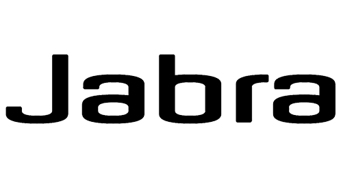 The jabra logo is black and white on a white background.