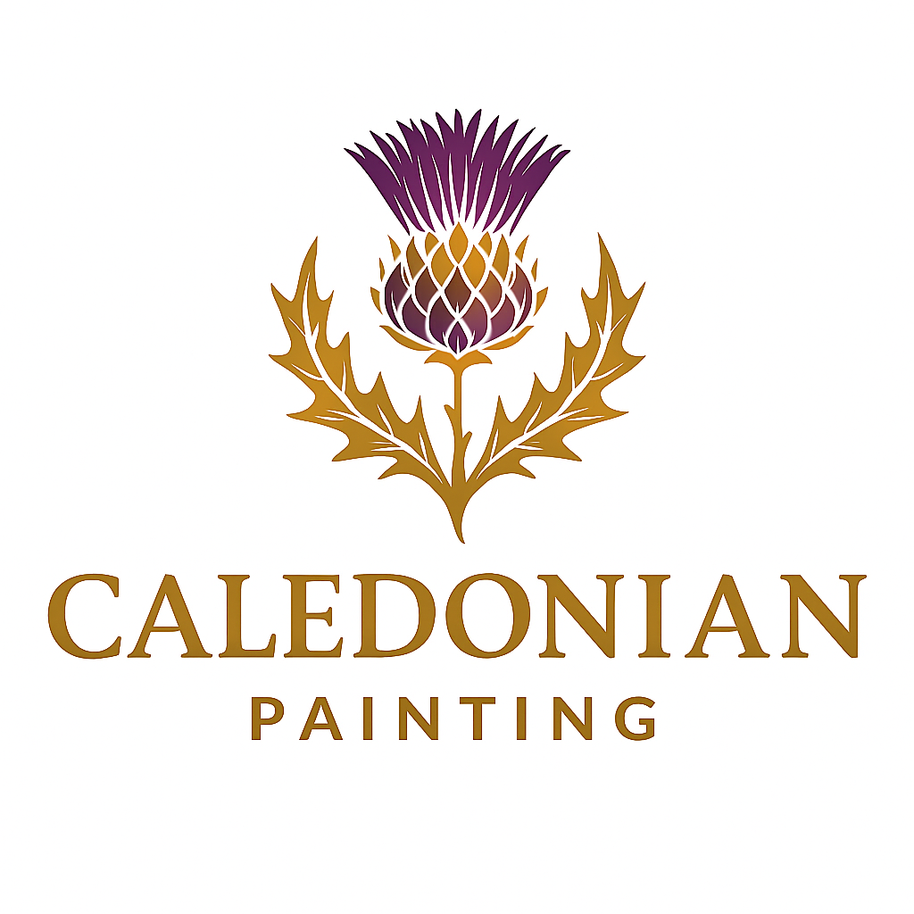 Logo: Scottish thistle above text 