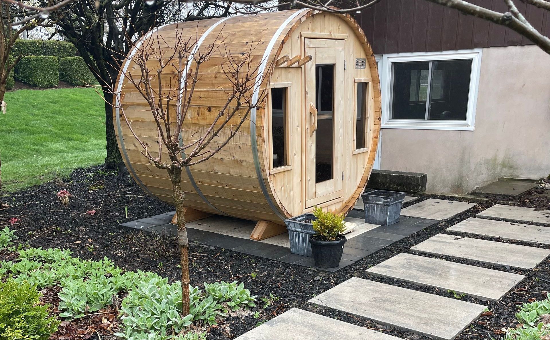 sauna installation hamilton, stone steps hamilton ontario, mulching hamilton ontario