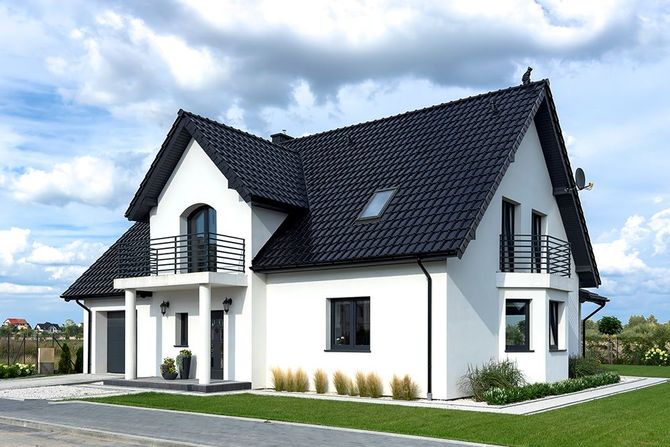 Black And White Residential House