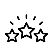 Three stars are lined up in a row on a white background.