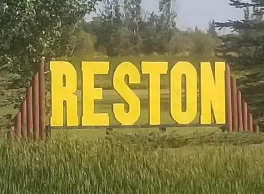 Reston, MB sign