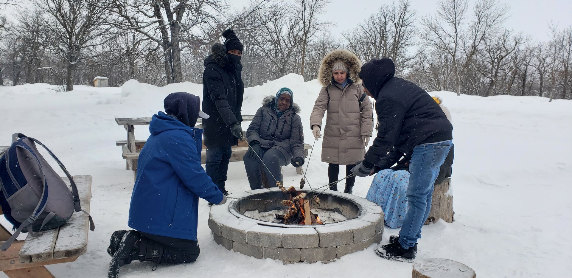 Welcome Place - Camp Manitou Group Visit- Group Fire