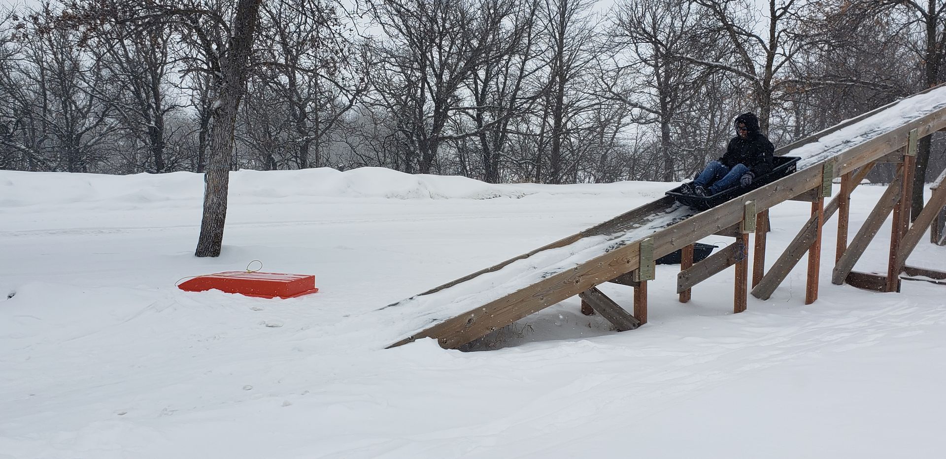 Welcome Place - Camp Manitou Group Visit- Snow Slide