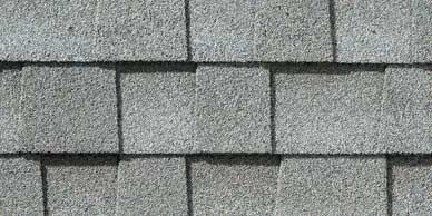 Gray asphalt roof shingles.