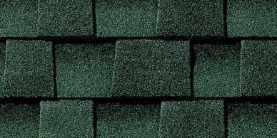 Green roofing shingles.