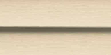 Beige horizontal siding with a dark horizontal shadow line.