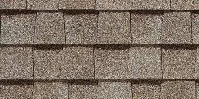 Brown roof shingles.