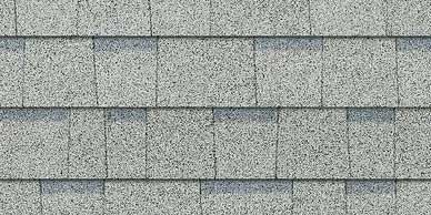 Gray asphalt roof shingles.