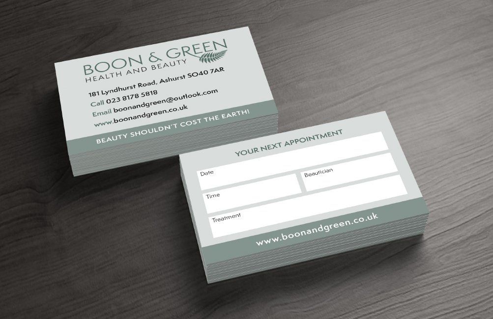 Appointment Card Design, Southampton
