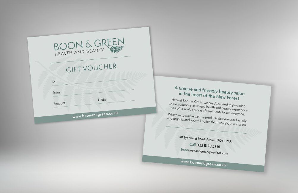 Voucher Design, Health & Beauty, Ashurst, New Forest