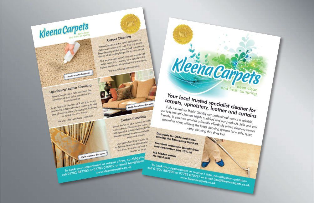 Flyer design for carpet cleaning, Southampton